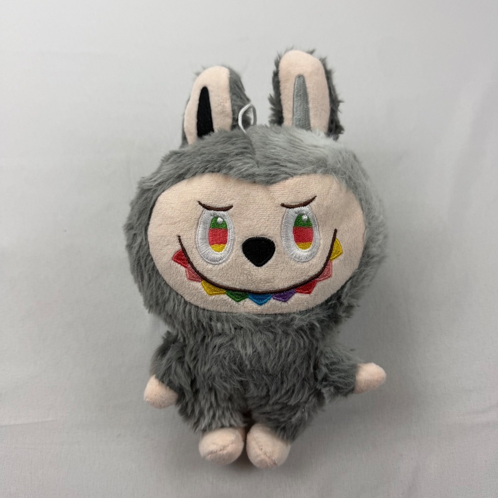 Unbranded Monster Rabbit Plush Unisex OS Grey Rainbow Teeth Embroidered Eyes